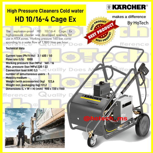 KARCHER HIGH PRESSURE CLEANER HD 10/16-4 Cage Ex PROFESSIONAL SERIES