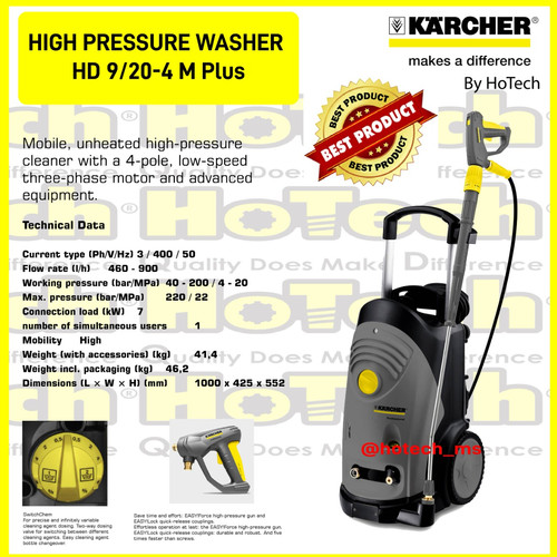 Karcher High Pressure Washer HD 9/20-4 M Plus 3 Phase 200 Bar