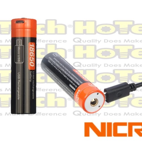 Nicron | NRB-L3400 |Rechargeable18650 Li-Ion Battery w/ USB Hole