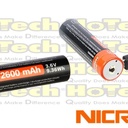 NICRON NRB-L2600 | Rechargeable 18650 Li-ion Battery w/ USB Hole