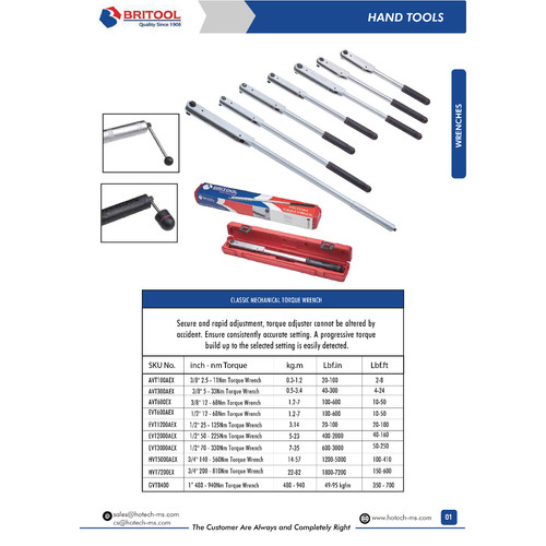 Britool | GVT8400 | GVT 8400 | Torque Wrench 1" | Kunci Moment 1" Sq