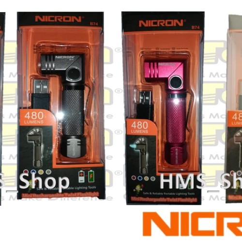 NICRON B 74 | Rechargeable Twist Flashlight With Magnet