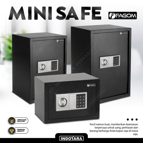 FAGOM Brankas Besi Mini Safe Deposit Box Password Digital Elektrik