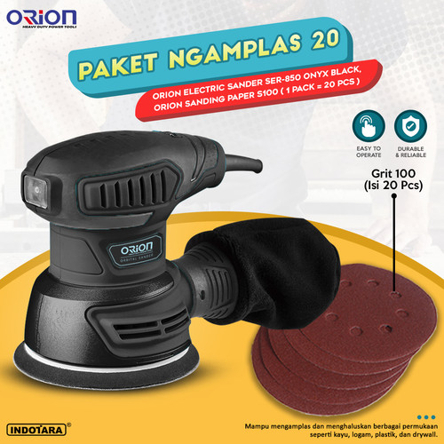 Paket Ngamplas 19-21 - Orion Electric Round Sander SER-850 - Onyx Black