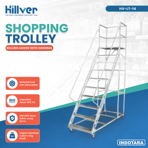 Tangga Dorong Gudang Rolling Steel Ladder Hillver
