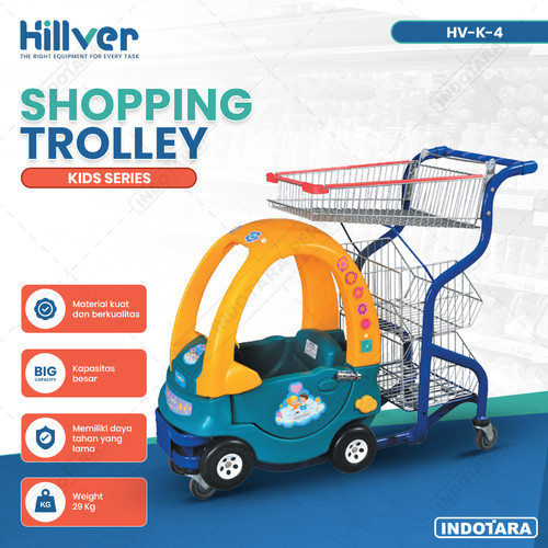 Shopping Trolley Hillver / Troli Belanja Anak Dengan Mobil Toy
