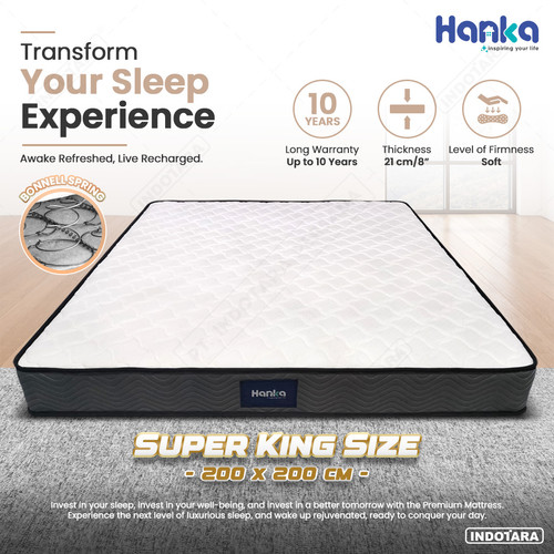 Kasur Spring Bed IN A BOX HANKA SOFT Ukuran 200X200 FREE BANTAL