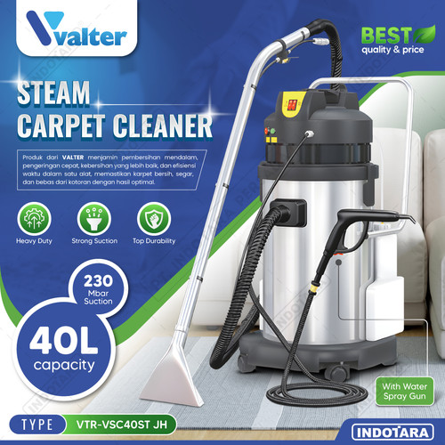Valter Vacuum Heavy Duty Steam Multifunggsi untuk Karpet, Sofa, Kasur, Tirai, Kursi Mobil