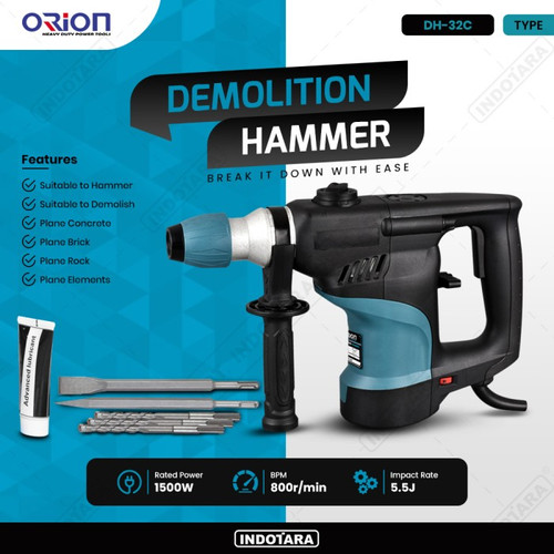 Mesin Jack Hammer Bobok Beton Orion DH-32C Demolition Hammer DH-32C