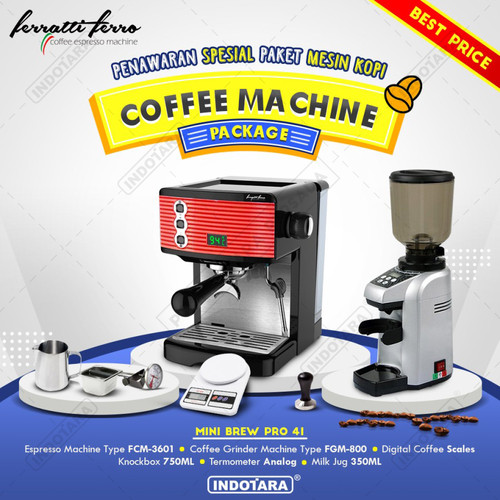 Paket mesin kopi Espresso Mini Brew Pro 40 - 41 - 42
