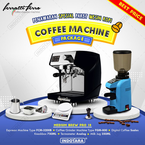 Paket mesin kopi Espresso Medium Brew Pro 16 - 17 - 18