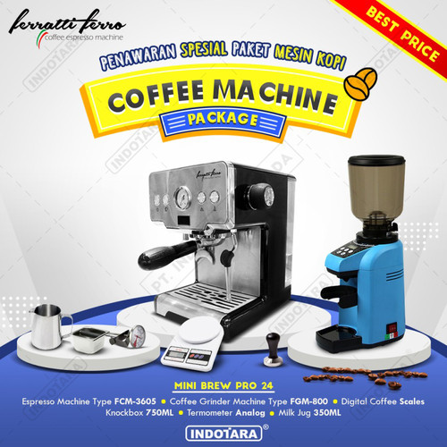 Paket mesin kopi Espresso Mini Brew Pro 22 - 23 - 24