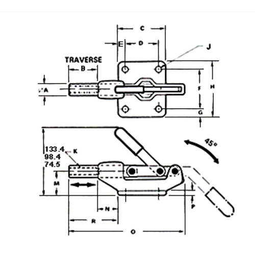 Alat Penjepit Relux RX431-2 Toggle Clamp Push Action 386kg