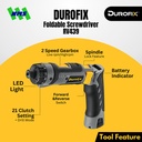Durofix RV439 Foldable Cordless Screwdriver / Bor Obeng Baterai Elektrik Portable Lipat 4V Torsi 5.6Nm Adjustable Clutch