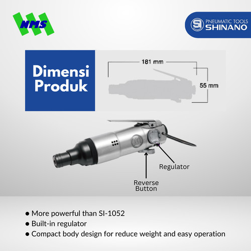 IMPACT DRIVER Shinano SI-1062 Bor Obeng Angin 1/4" / 6.35 mm
