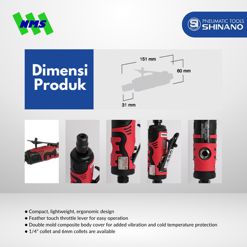 DIE GRINDER Shinano SI-2002EX Mesin Gerinda Gurinda Angin 6mm / 1.4"