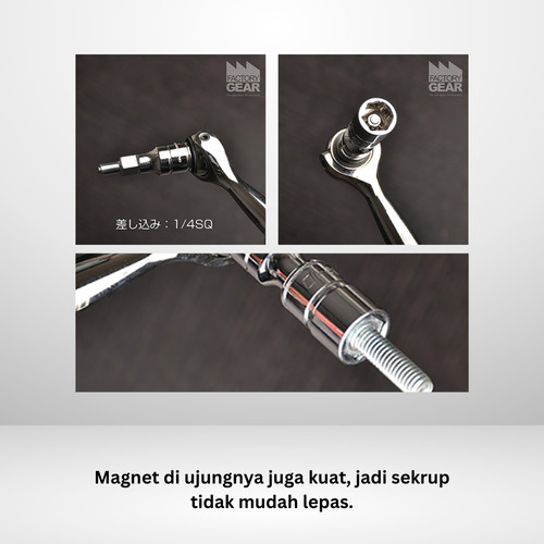 Sambungan Socket DEEN DNJBE2MG J Magnetic Extension Bar 1/4" Adapter Magnet - Original Japan