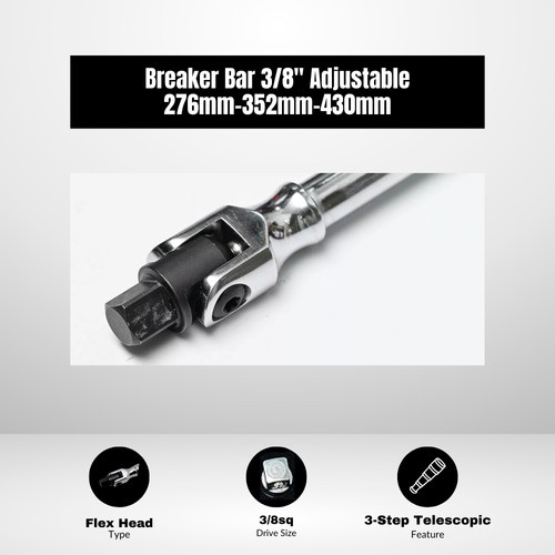 Handle Socket DEEN DNBS3-1016 SQ 3/8" Telescopic Spinner Handle - Original Japan