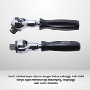 Handle Socket DEEN DNR3F-05 SQ 3/8" Full Turn Swivel Ratchet (127mm) Gagang Soket Kepala Fleksibel - Original Japan