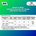 Alat Ukur Diameter Niigata Seiki CAA Individual Ceramic Pin Gauge QC Lubang Non Magnetik Anti Karat [Tanya ukuran via chat]