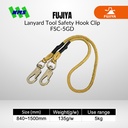 Lanyard FUJIYA FSC-5GD Tool Safety 5Kg Gold Kurokin Stretch  840-1500mm Hook Clip