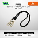 Lanyard FUJIYA FSC-5BK Tool Safety 5Kg Black Kurokin Stretch  840-1500mm Hook Clip