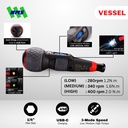 Obeng Listrik VESSEL Electric Screwdriver Ball Grip No.220USB-P1EB Plus Version Baterai Portable Japan