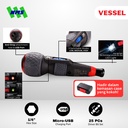 Obeng Listrik VESSEL Electric Screwdriver Ball Grip No.220USB-25EB with 25 pcs Bit Set Baterai Portable Japan