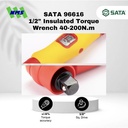 Kunci Torsi SATA 96616 VDE 1/2" Insulated Torque Wrench 40-200 Nm Tahan Listrik - Motor Mobil EV Electric Vehicle