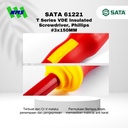 Obeng Plus SATA 61224 VDE Insulated Screwdriver Phillips #3X150 Tahan Listrik - Motor Mobil EV Electric Vehicle