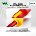 Obeng Plus SATA 61222 VDE Insulated Screwdriver Phillips #1X80 Tahan Listrik - Motor Mobil EV Electric Vehicle
