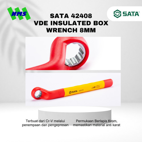 Kunci Ring SATA 42408 VDE Insulated Box Wrench 8mm Tahan Listrik - Motor Mobil EV Electric Vehicle