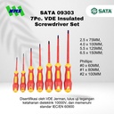 Obeng Set SATA 09303 7Pc. VDE Insulated Screwdriver Set Tahan Listrik - Motor Mobil EV Electric Vehicle