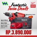 Mesin Obeng Bor Milwaukee M12 FID2-0 Hex 1/4" Compact Impact Driver 3600 rpm 170Nm Generasi 3 M12 FPD-0 Percussion Drill - Special Bundling Fullset Baterai Charger Siap Pakai