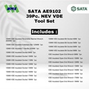 Kunci Set SATA AE9102 39Pc. NEV VDE Tool Set Tahan Listrik - Motor Mobil EV Electric Vehicle