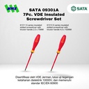 Obeng Set SATA 09301A 7Pc. Combination Insulated Screwdriver Set Tahan Listrik - Motor Mobil EV Electric Vehicle