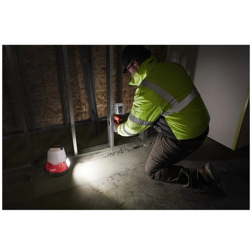 Lampu Proyek Milwaukee M18 TAL-0 LED Tradesman Area Light Dual Mode Senter dan 360 Derajat with Flood Mode Bengkel Kerja Portable Baterai Emergency
