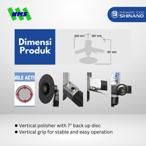 Mesin Poles Angin 7 Inci Shinano SI-2400 7" Single Action Vertical Air Polisher 2000 rpm