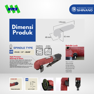 Mesin Gerinda Angin Shinano SI-AG2-U2R 2" Angle Air Grinders 15000 rpm