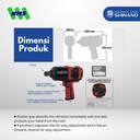 Mesin Impek Angin Shinano SI-1555SR 1" Inch Air Impact Wrench Twin Hammer Pengencang Baut Maks Torsi 1650Nm Speed 6500rpm