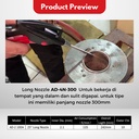 Air Blow Gun 100mm VESSEL AD-2 100A Air Duster 25° Long Nozzle Bengkok Tembakan Semprotan Angin Kompresor