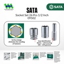 Tool Kit Set 26 Pcs 1/2 Inch 09502 Metric SATA TOOLS 10-24mm - Kunci Kombinasi Pas Ring Obeng Tang Ratchet Extenstion