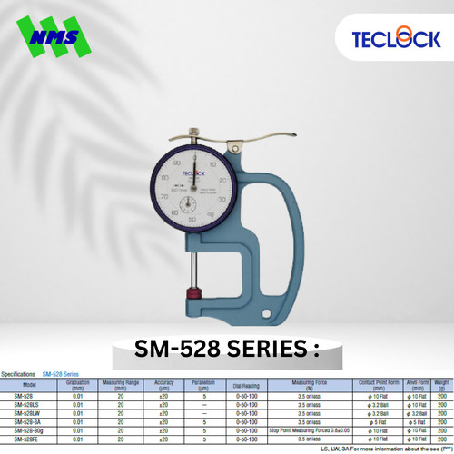 Alat Ukur Ketebalan TECLOCK SM-528 Dial Thickness Gauge 20mm