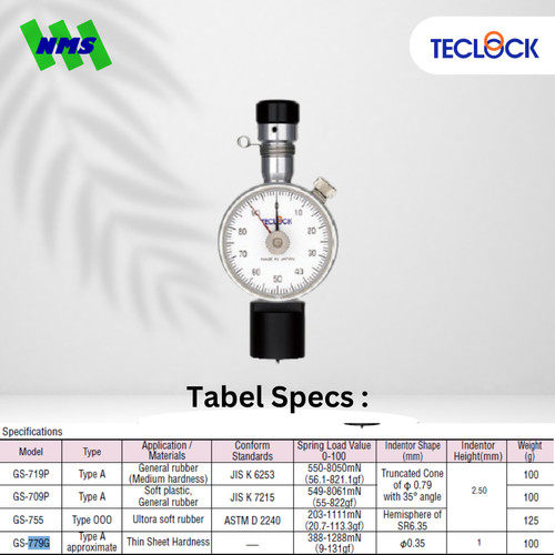 TECLOCK GS-755 Durometer Hardness Tester 1111mN Shore OOO Very Soft