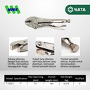 Tang Jepit SATA 71103 10" Inch Curved Jaw Locking Pliers Bukaan 63mm