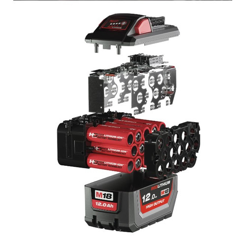 Baterai Milwaukee M18 HB12 REDLITHIUM High Output 12.0 AH Battey Pack Rechargerable Kompatibel dengan Semua M18