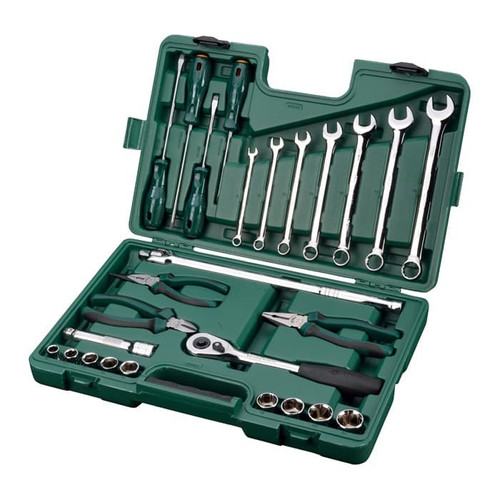 Tool Kit Set 26 Pcs 1/2 Inch 09502 Metric SATA TOOLS 10-24mm - Kunci Kombinasi Pas Ring Obeng Tang Ratchet Extenstion