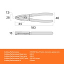 Tang Potong Fujiya 6050-175BG Shear Cut Cable Pliers Kurokin 7" Inci Crosscut 175mm