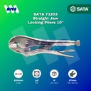 Tang Jepit SATA 71203 10" Inch Straight Jaw Locking Pliers Bukaan 57mm