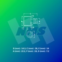 Kunci Soket SATA 13320 1/2" Dr. 6Pt. Metric Socket 9 mm